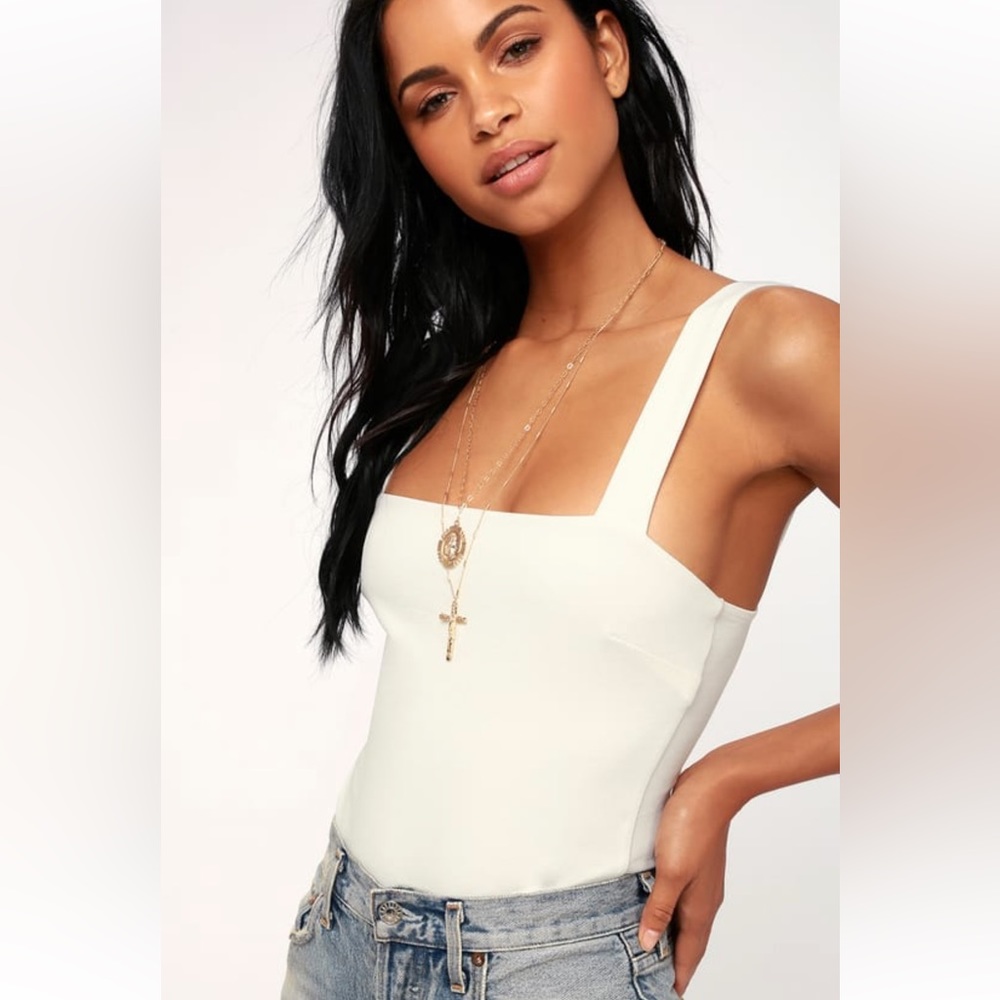 Lulus Basic White Tank Bodysuit
